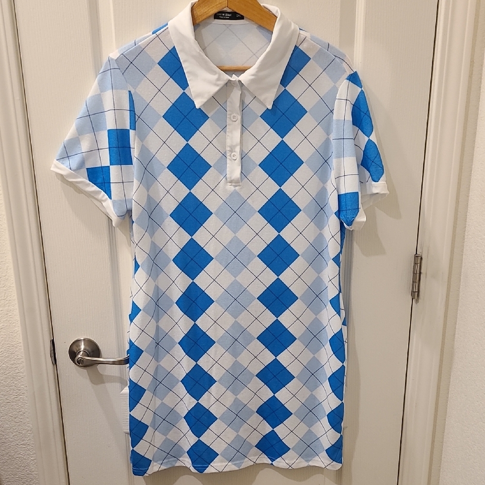 Dress...Classic Blue and White Argyle